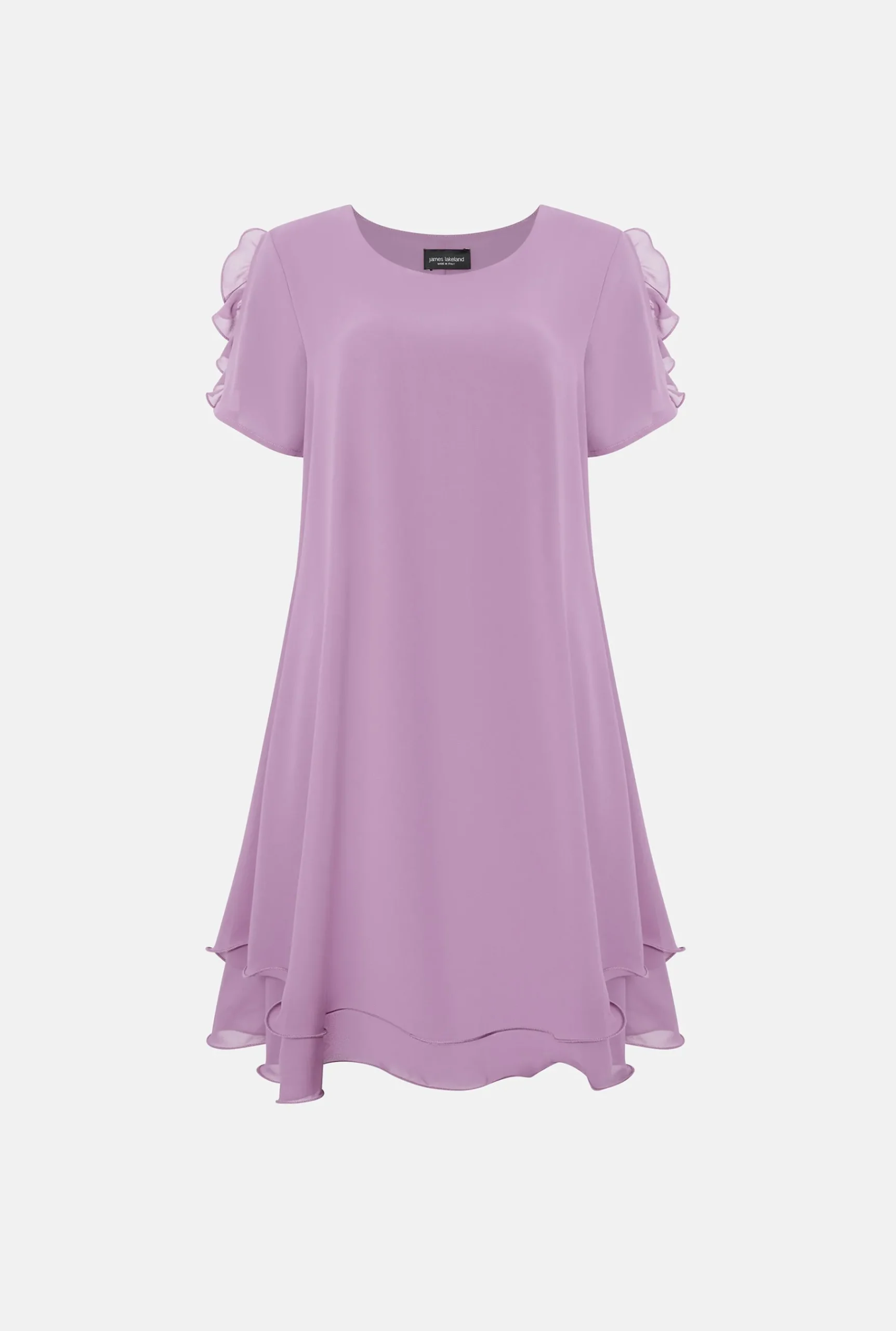 James Lakeland Short Sleeve Wave Hem Dress Lilac