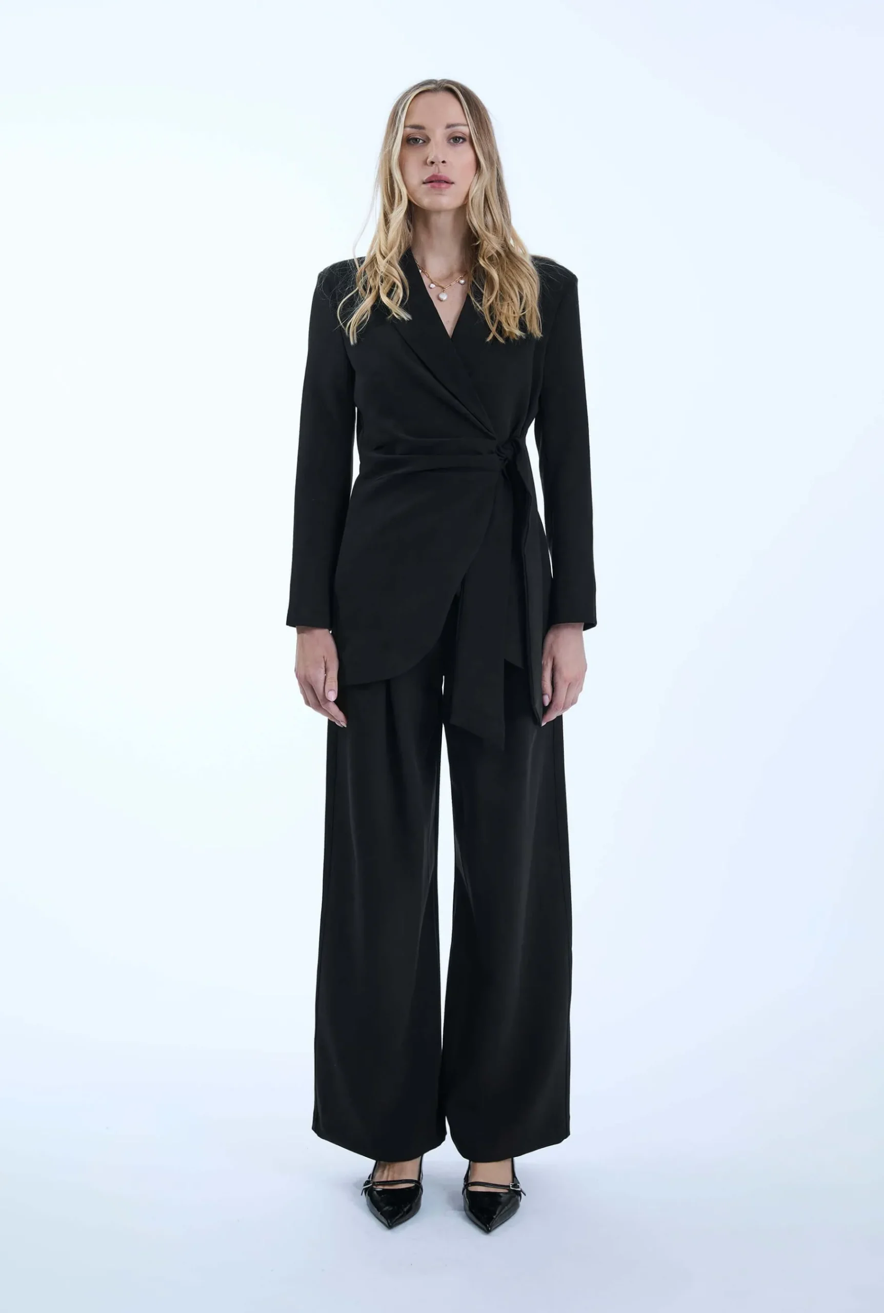 James Lakeland Side Black Sash Blazer