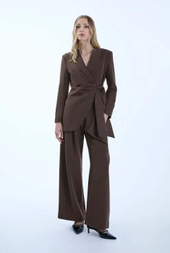 James Lakeland Side Brown Sash Blazer