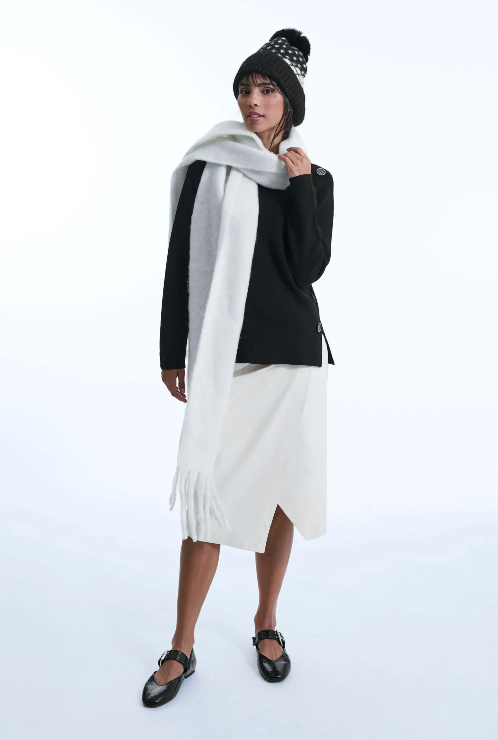 James Lakeland Side Button Black Jumper