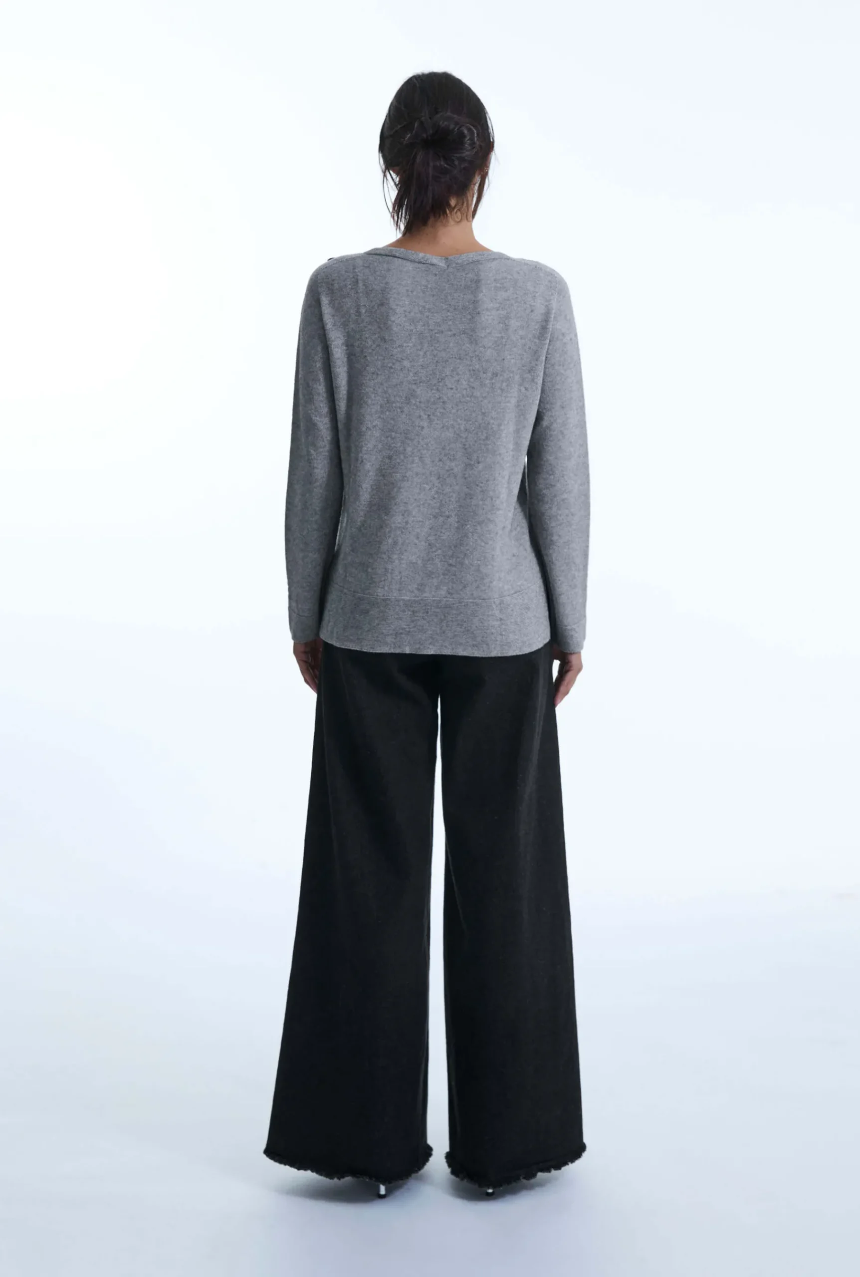 James Lakeland Side Button Grey Jumper