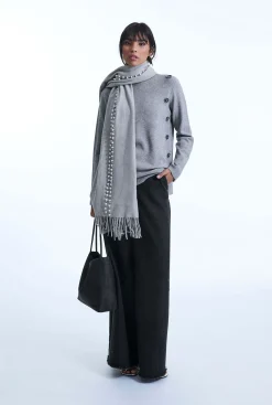 James Lakeland Side Button Grey Jumper