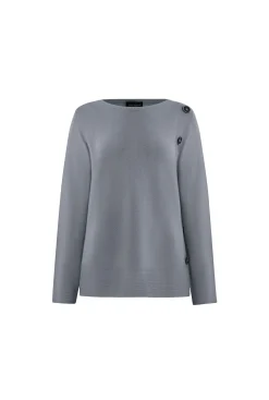 James Lakeland Side Button Grey Jumper