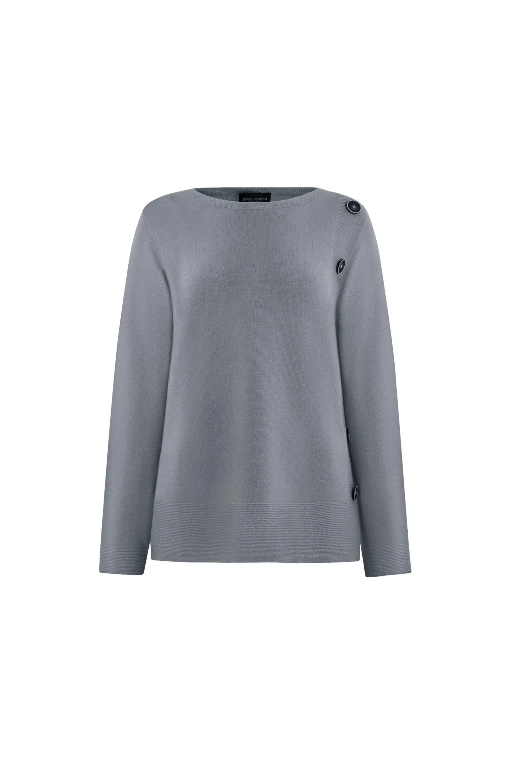 James Lakeland Side Button Grey Jumper