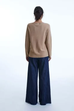 James Lakeland Side Button Taupe Jumper