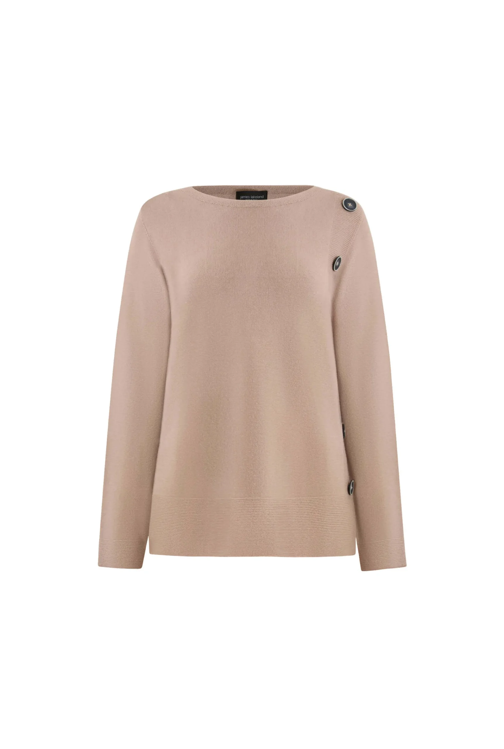 James Lakeland Side Button Taupe Jumper