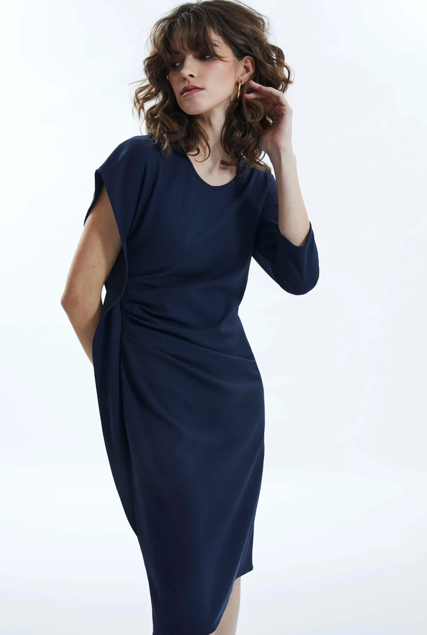 James Lakeland Side Ruched Asymmetrical Dress