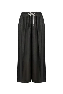 James Lakeland Side Stripe Wide Leg Trousers Black