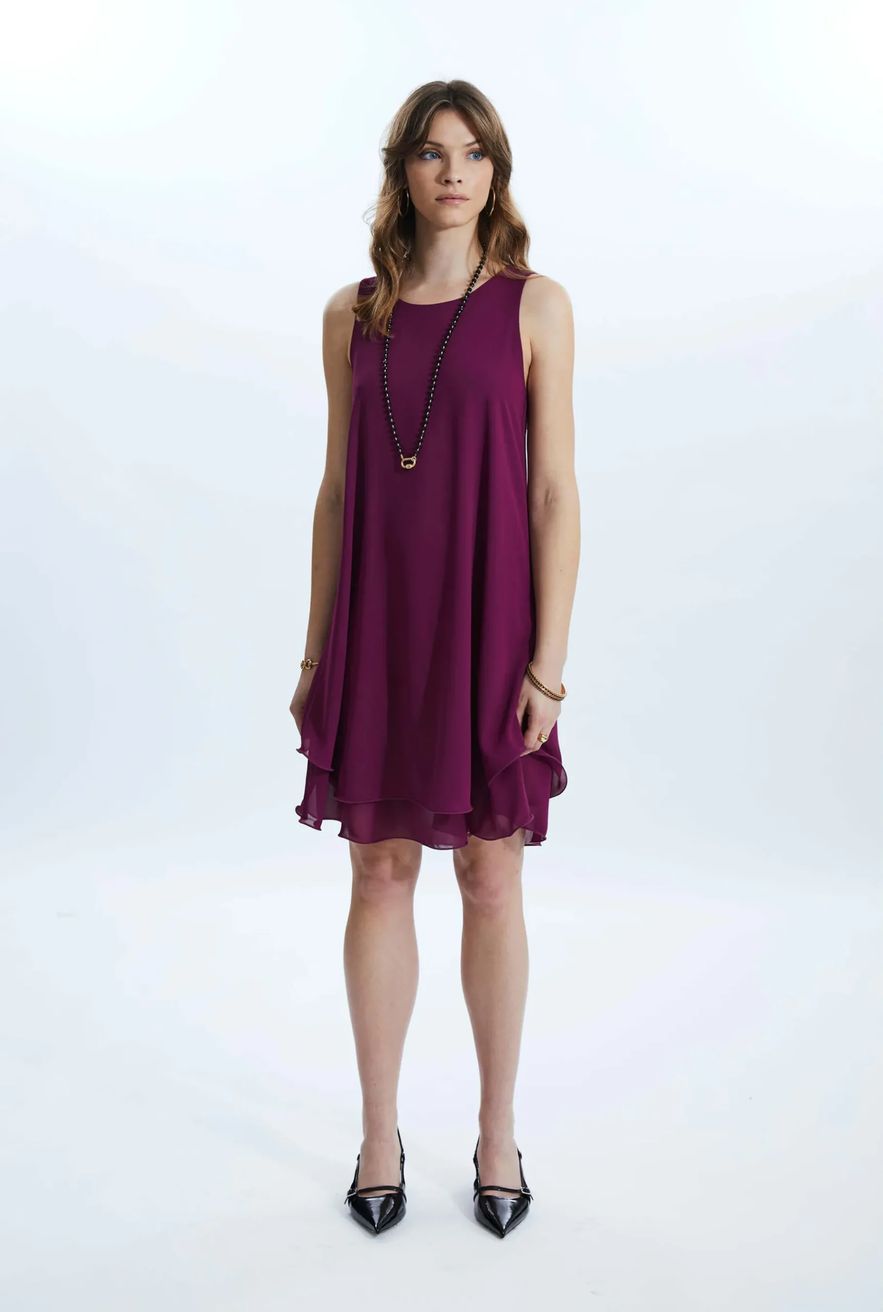 James Lakeland Sleeveless Wave Hem Dress Purple