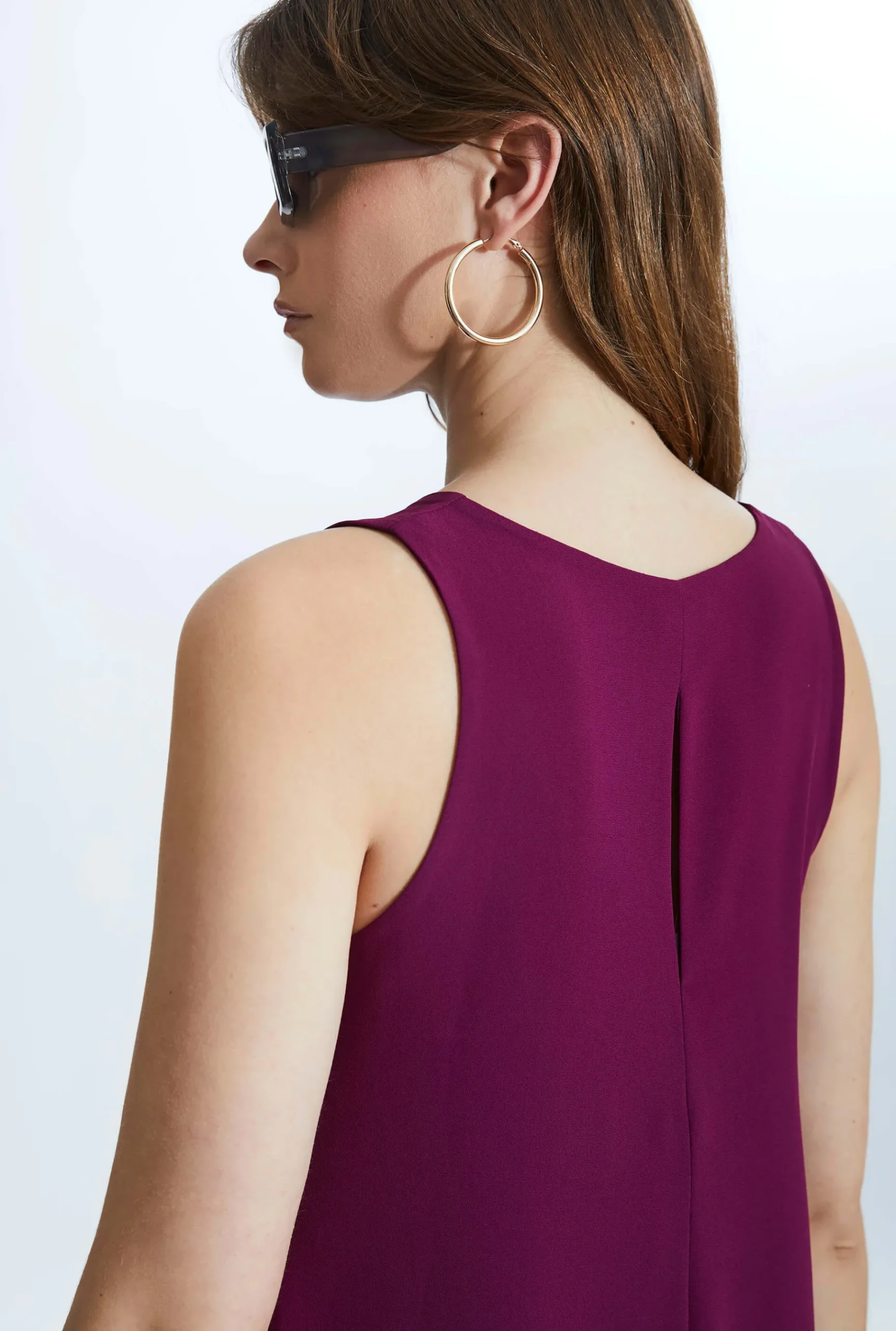 James Lakeland Sleeveless Wave Hem Dress Purple