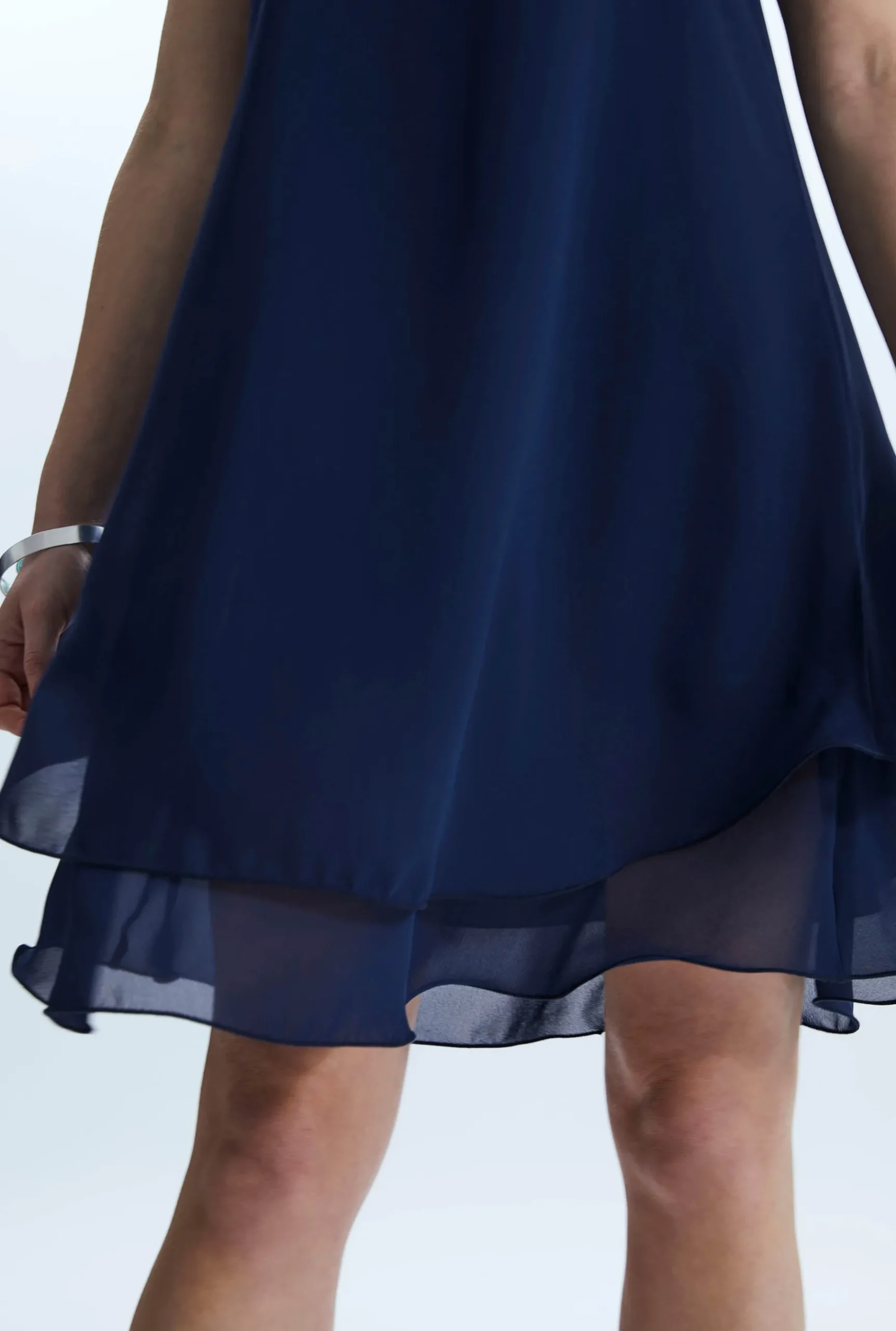 James Lakeland Sleeveless Wave Hem Dress Navy