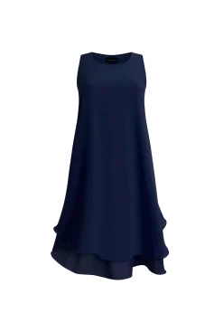 James Lakeland Sleeveless Wave Hem Dress Navy