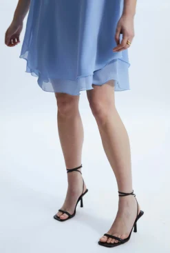 James Lakeland Sleeveless Wave Hem Dress Pale Blue
