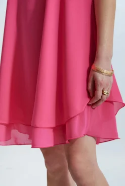 James Lakeland Sleeveless Wave Hem Dress Fuchsia