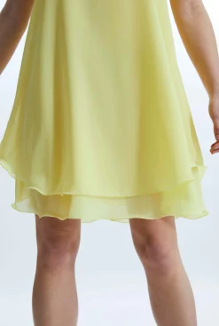 James Lakeland Sleeveless Wave Hem Dress Yellow