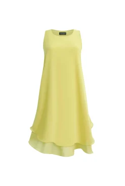 James Lakeland Sleeveless Wave Hem Dress Yellow