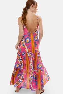 James Lakeland Strappy Tiered Printed Midi Dress