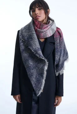James Lakeland Tiger Print Navy Scarf