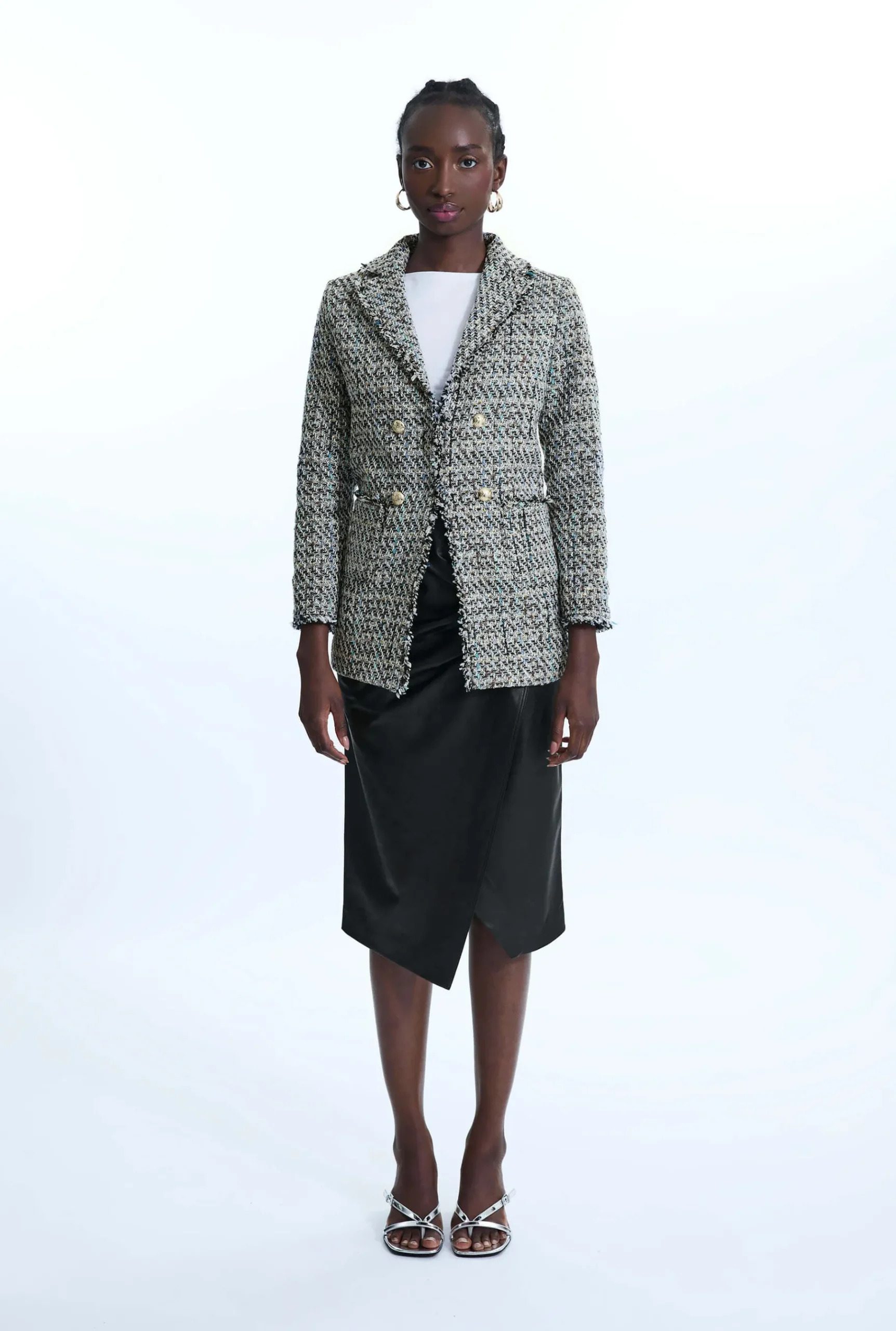 James Lakeland Tweed Detail Blazer Black