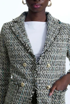 James Lakeland Tweed Detail Blazer Black