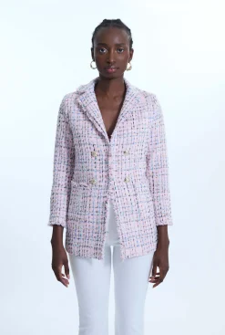 James Lakeland Tweed Detail Blazer Pink