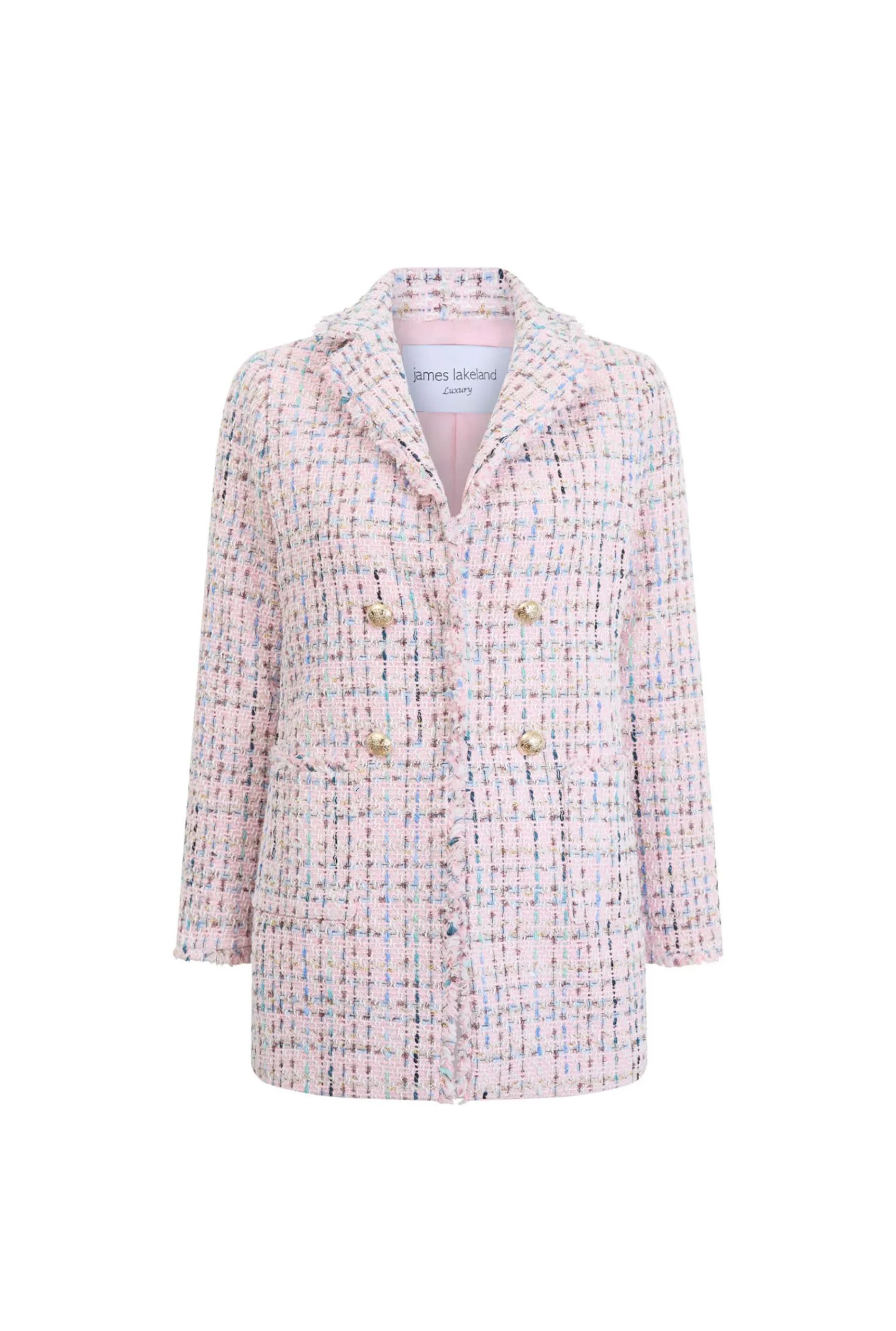 James Lakeland Tweed Detail Blazer Pink