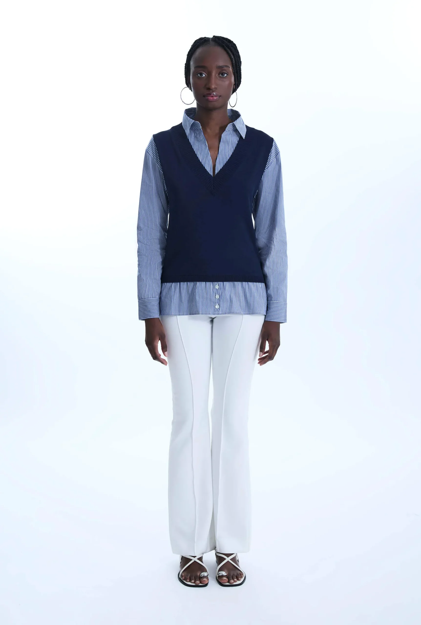 James Lakeland Vest Over Shirt Top