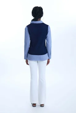James Lakeland Vest Over Shirt Top