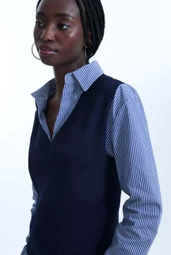 James Lakeland Vest Over Shirt Top