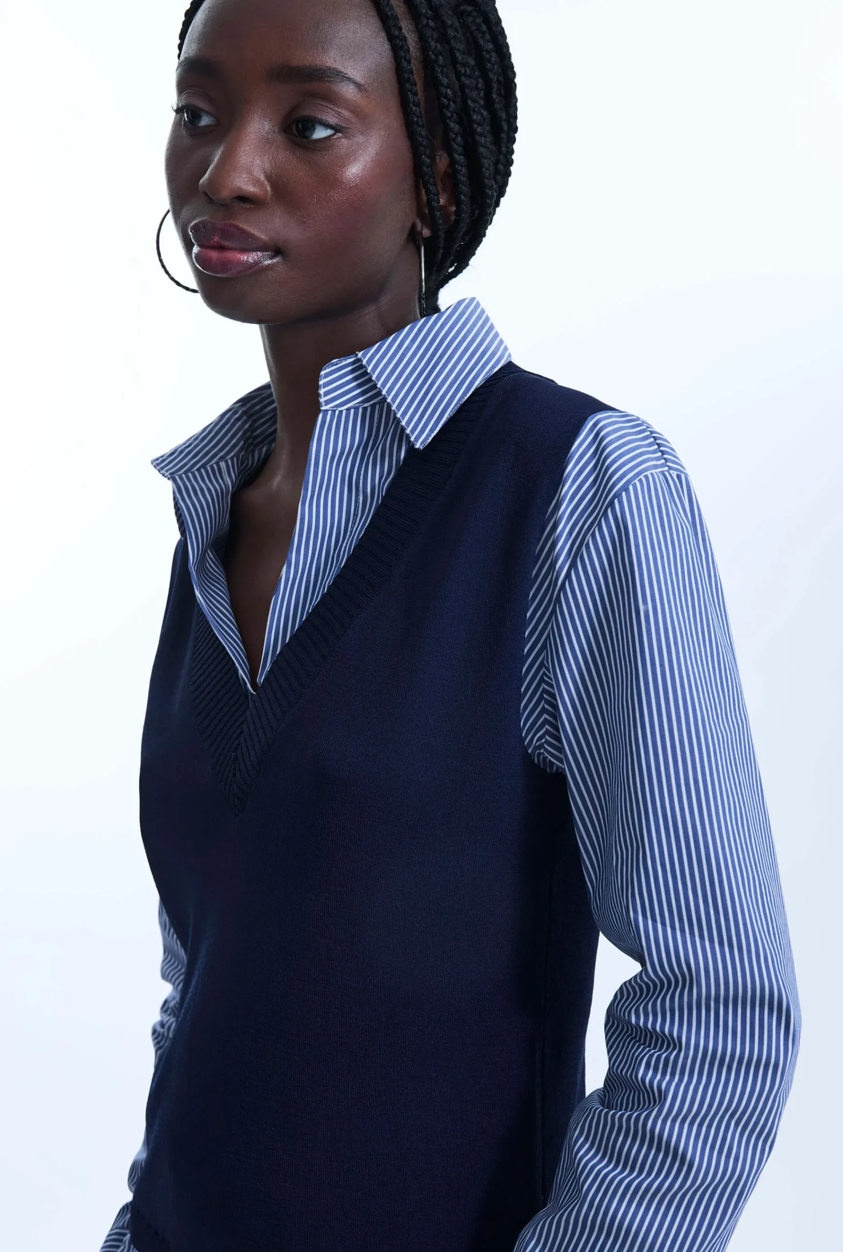 James Lakeland Vest Over Shirt Top