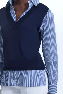 James Lakeland Vest Over Shirt Top