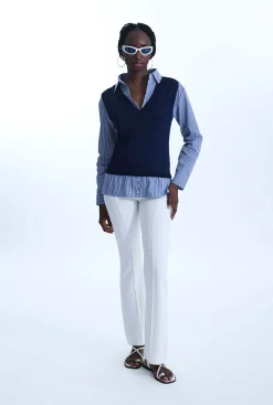 James Lakeland Vest Over Shirt Top
