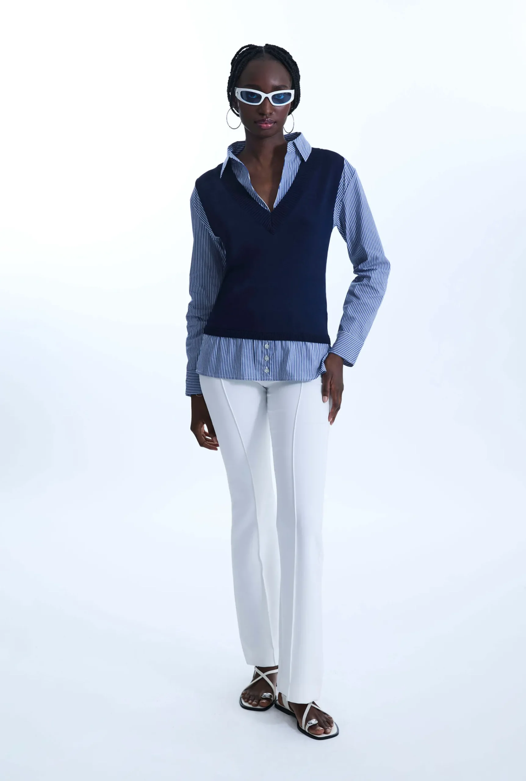 James Lakeland Vest Over Shirt Top