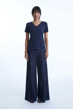 James Lakeland V-neck Denim T-shirt