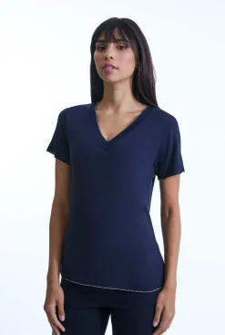 James Lakeland V-neck Navy T-shirt