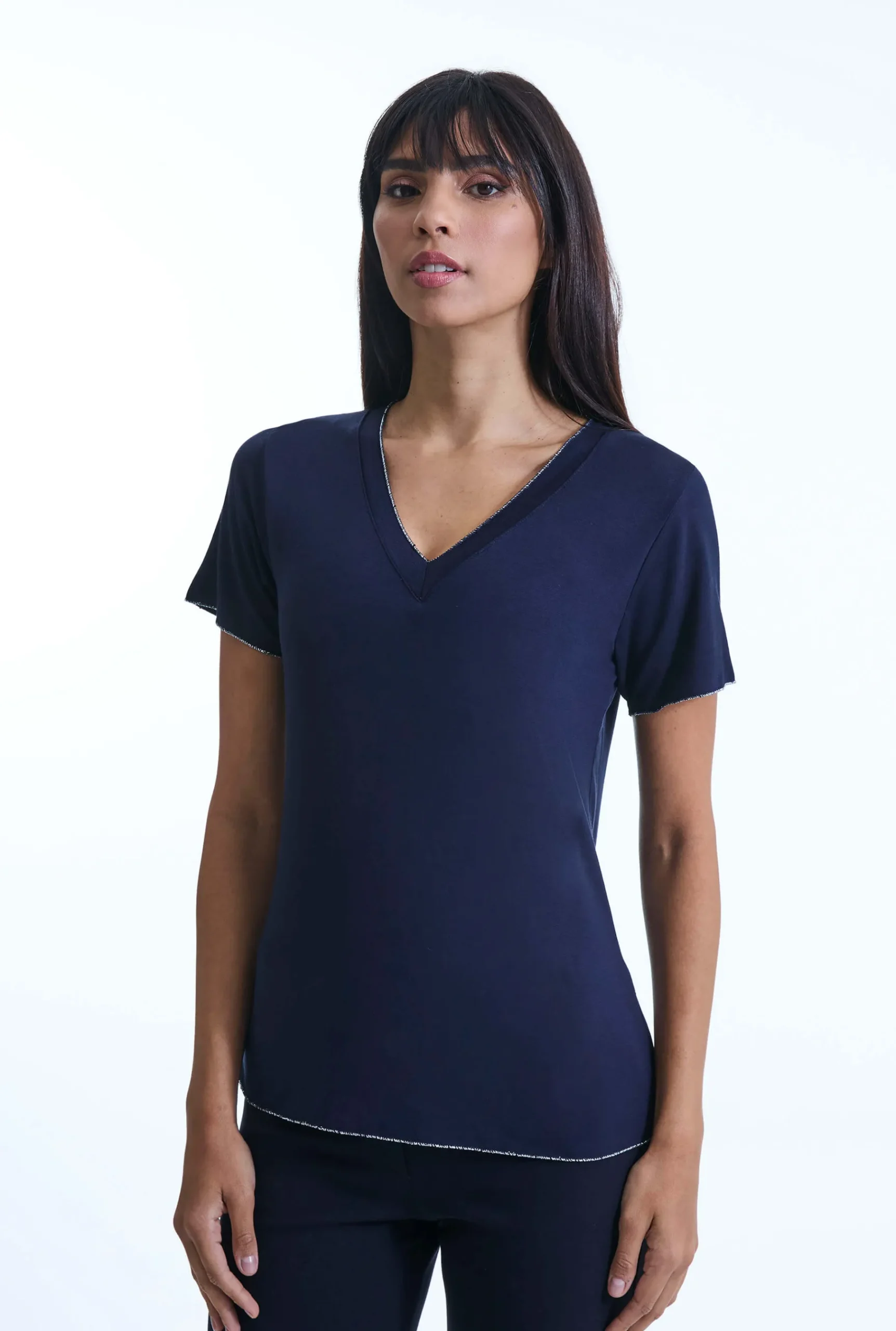 James Lakeland V-neck Navy T-shirt