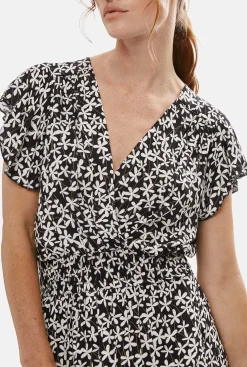 James Lakeland V-neck Ruffle Sleeve Midi Dress