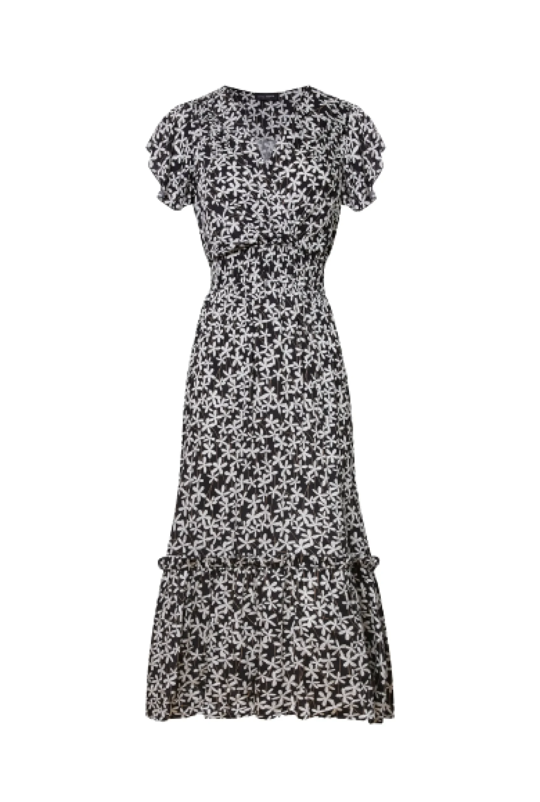 James Lakeland V-neck Ruffle Sleeve Midi Dress