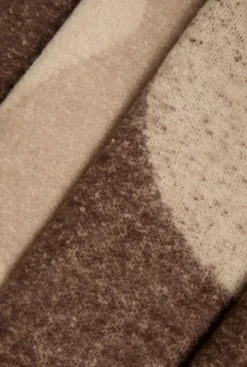 James Lakeland Wave Detail Brown Scarf