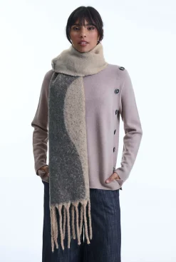 James Lakeland Wave Detail Grey Scarf
