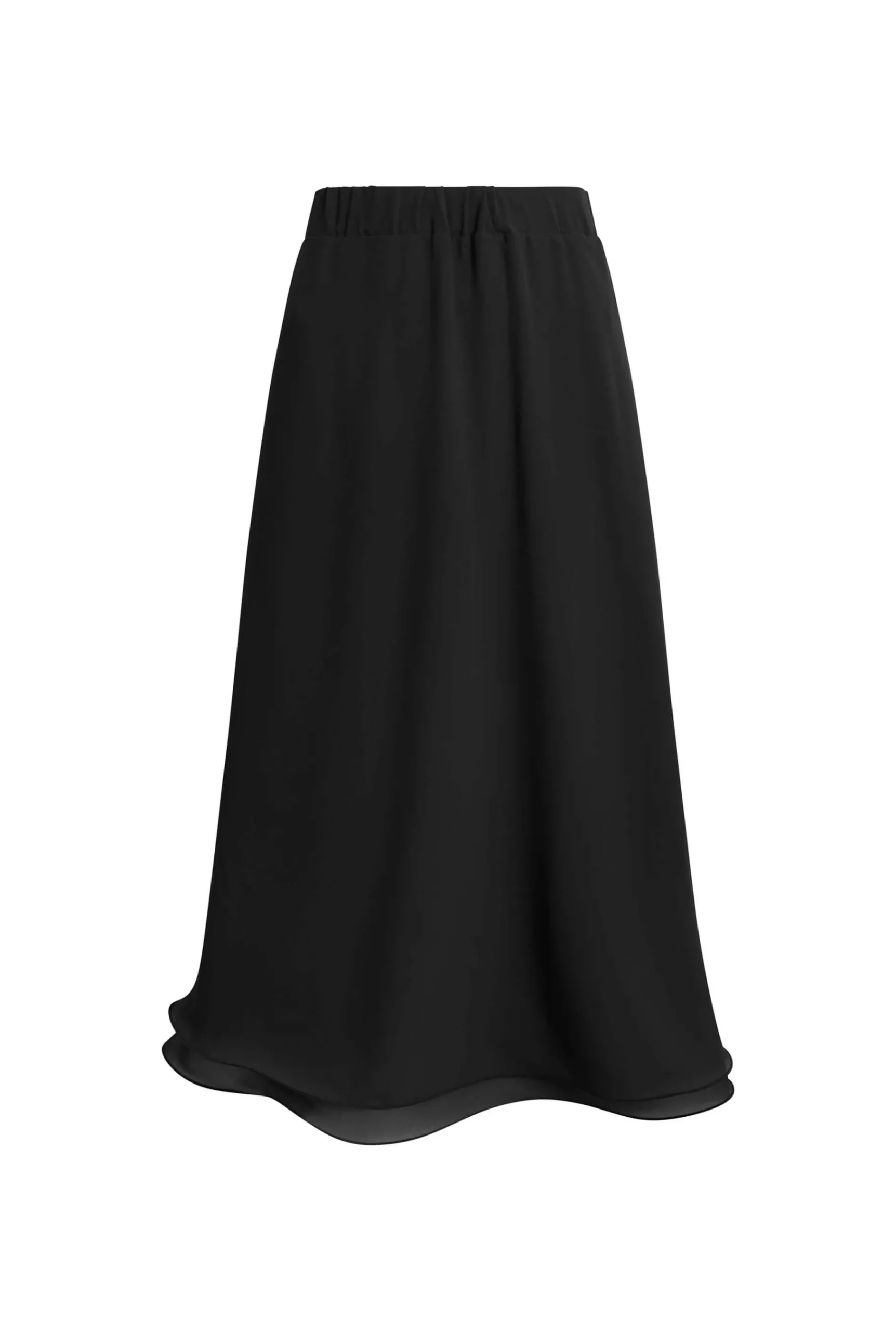 James Lakeland Wave Hem Tiered Skirt Black