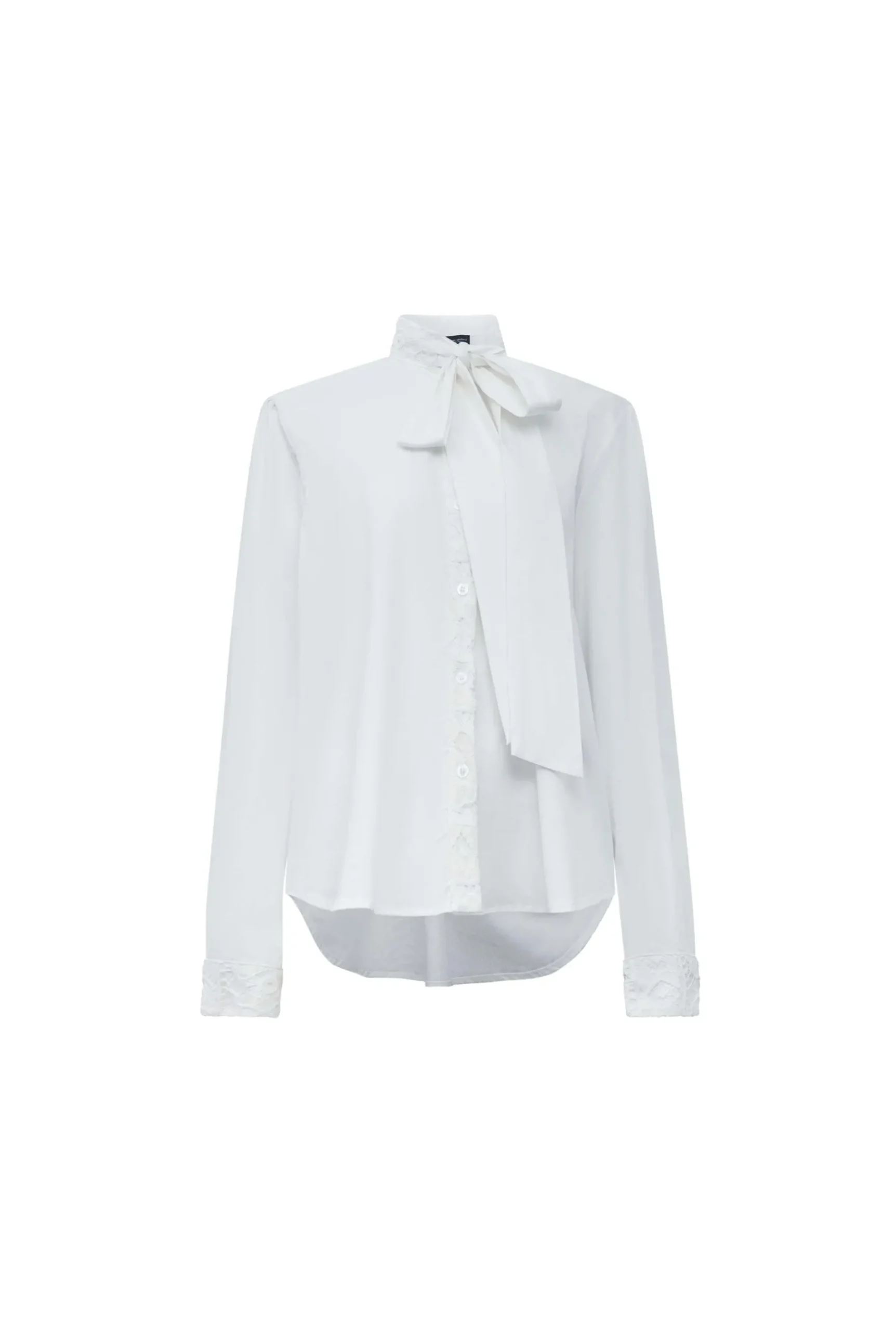 James Lakeland White Crochet Tie Shirt