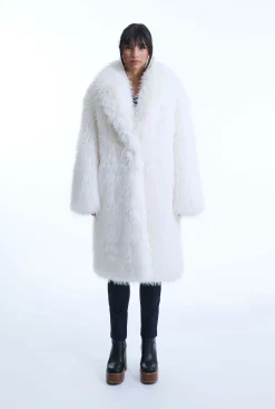 James Lakeland White Faux Fur Coat