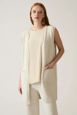 James Lakeland White Knitted Gilet