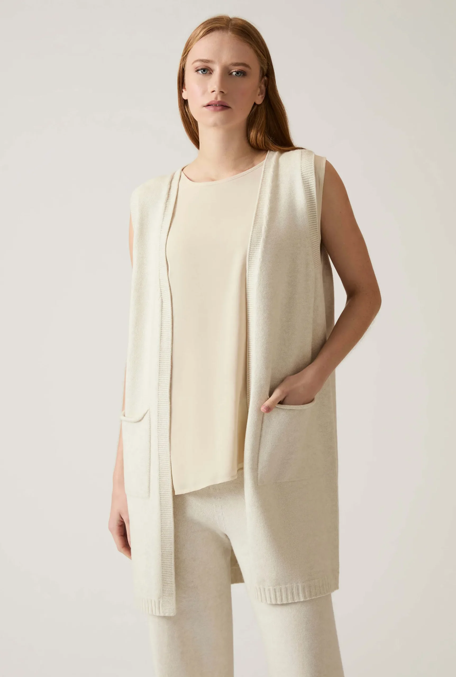 James Lakeland White Knitted Gilet