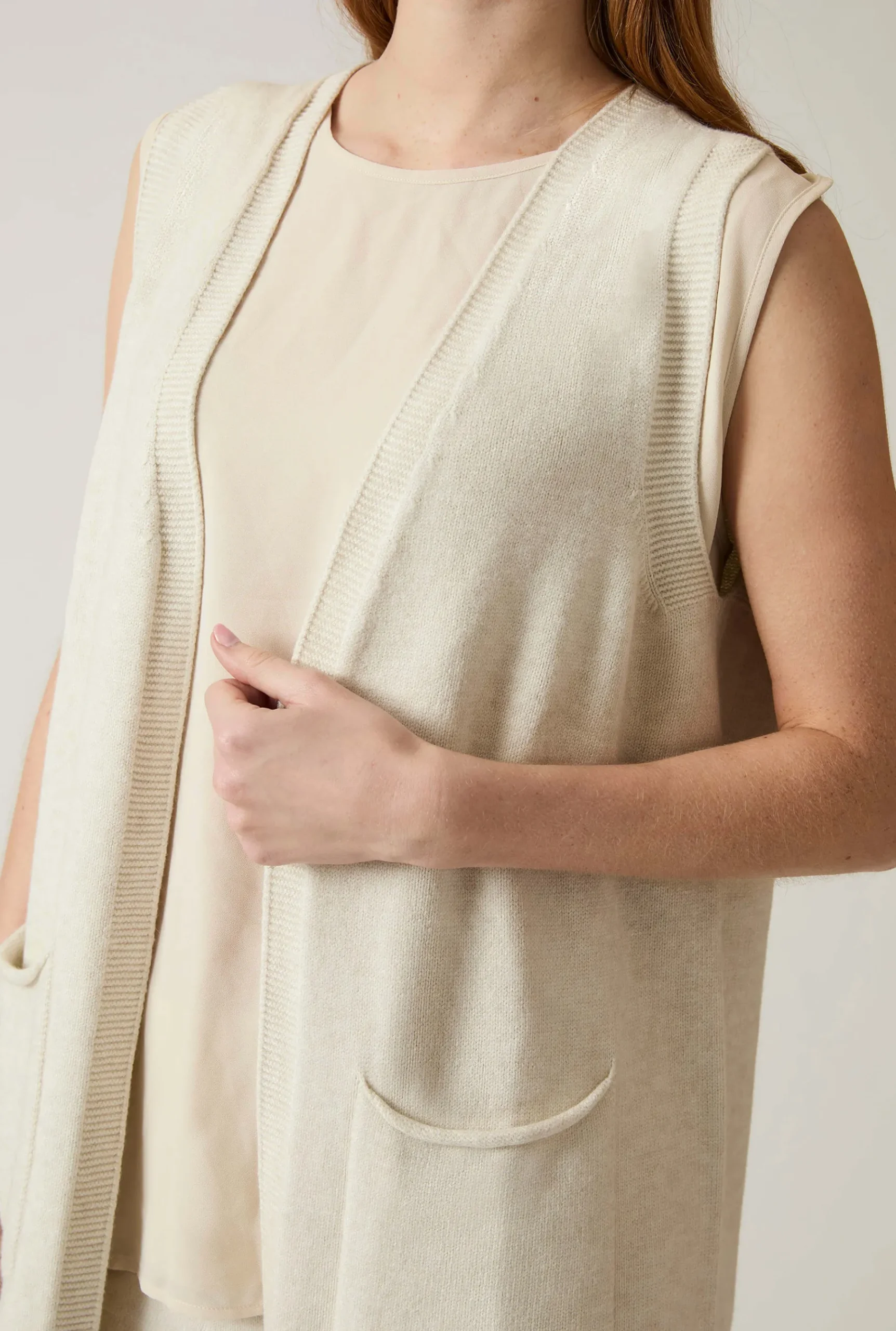 James Lakeland White Knitted Gilet