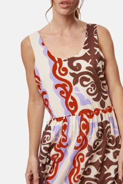 James Lakeland Wide Neckline Strappy Midi Dress
