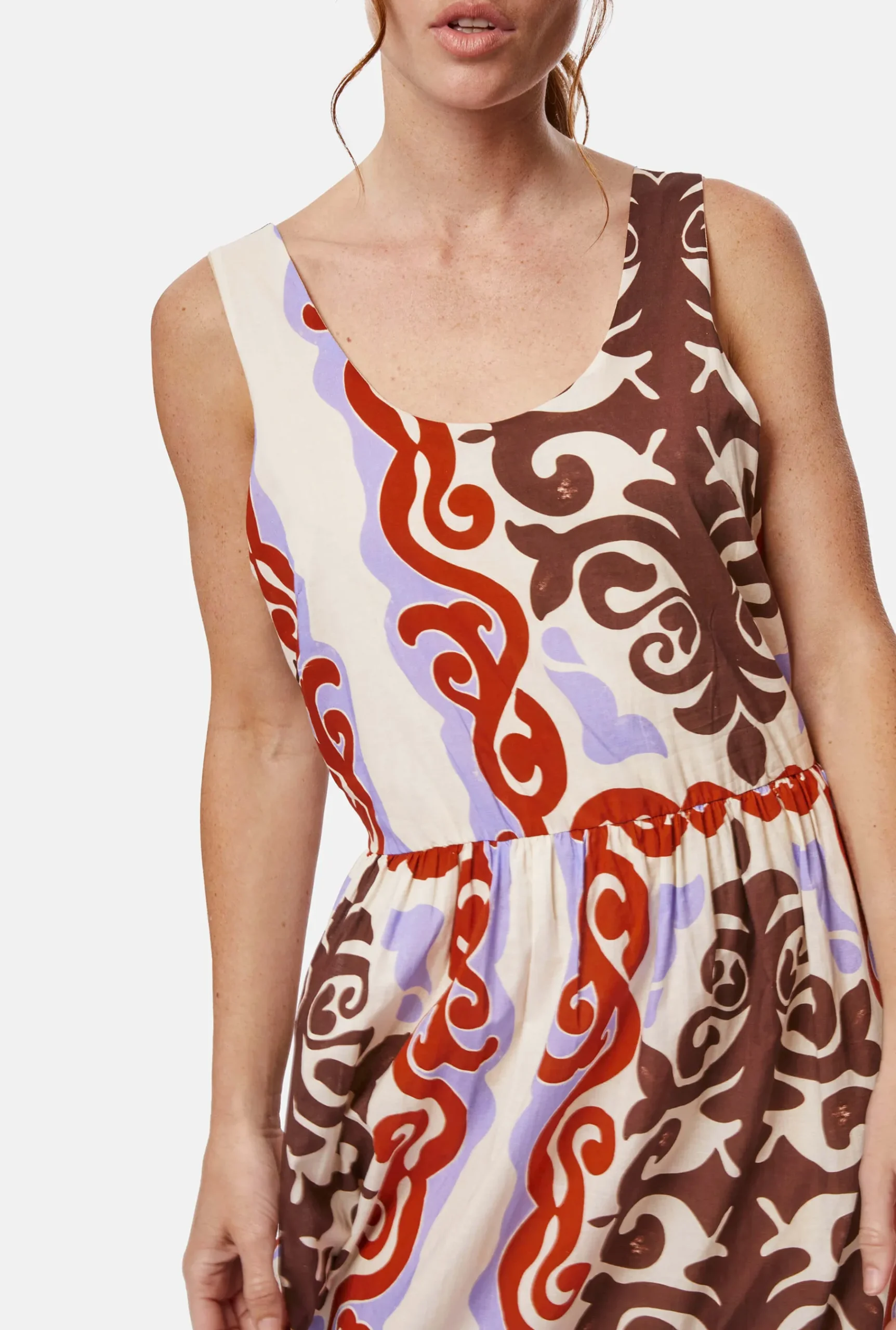 James Lakeland Wide Neckline Strappy Midi Dress