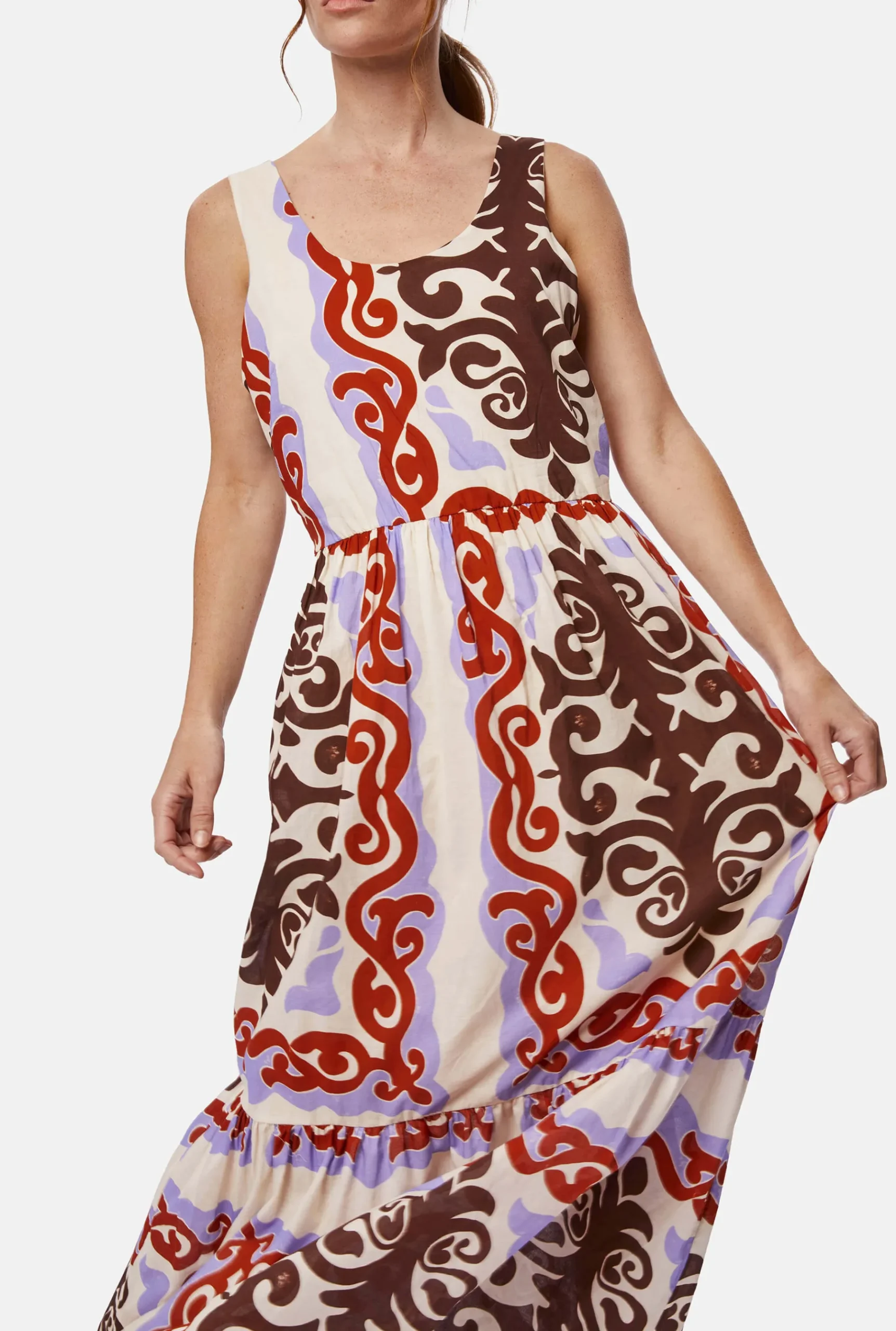 James Lakeland Wide Neckline Strappy Midi Dress